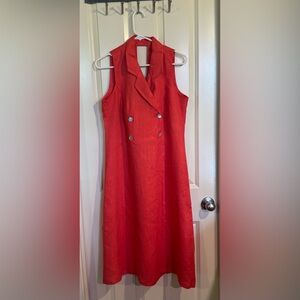 Vintage Coral Red Sleeveless Dress